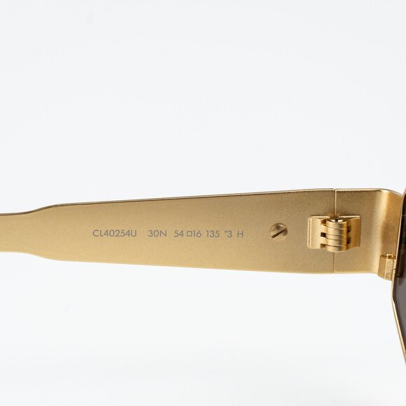 Celine TRIOMPHE Men Sunglasses Gold Green CL40254U 30N NEW AUTHENTIC - Picture 12 of 14